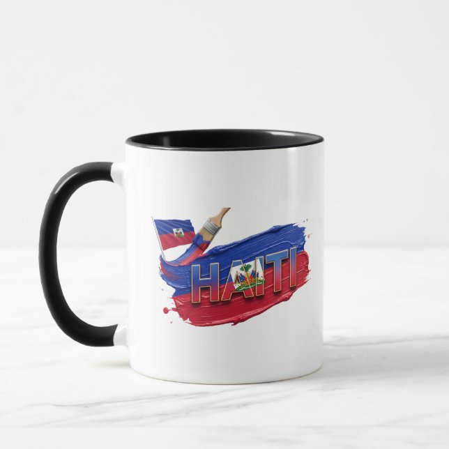 Taza Diseño de Pincel de Pintura de Haití | Orgullo del (Izquierda)