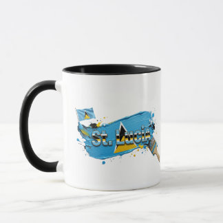 Taza Diseño de pincel de pintura de Santa Lucía | Orgul