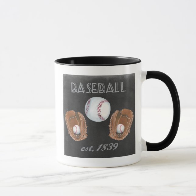 Taza Diseño de pizarra de béisbol vintage (Derecha)