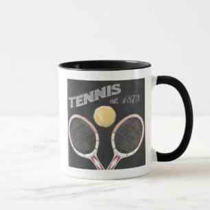 Taza Diseño de pizarra de tenis de época