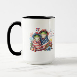 Taza Diseño de ranas "amamantadas" en el cuarto año de