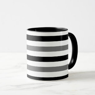 Taza Diseño de rayas blancas y negras Ahs 