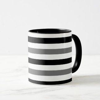 Taza Diseño de rayas blancas y negras Ahs