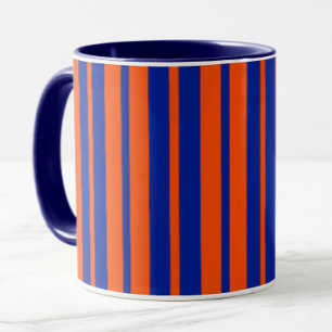 Taza Diseño de rayas de estilo azul naranja