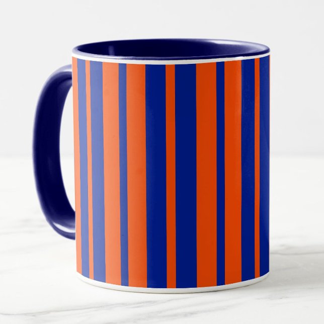 Taza Diseño de rayas de estilo azul naranja (Subido por el creador)