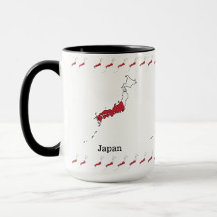 Taza Diseño de recuerdo con la bandera japonesa dentro 