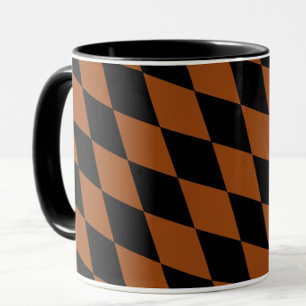 Taza Diseño de rombos de cuadros de diamantes negros ma