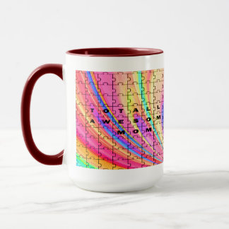 Taza Diseño de rompecabezas rosa para mamá totalmente a