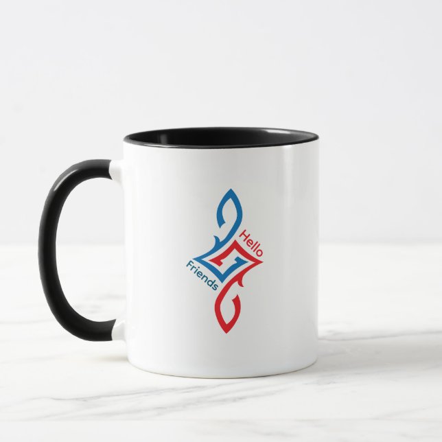 Taza Diseño de saludo simple y feliz para amigos (Izquierda)