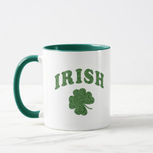 Taza Diseño de Shamrock verde irlandés con dos cafés de