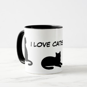 Taza Diseño de siluetas de mascotas lindas - Gatos 1
