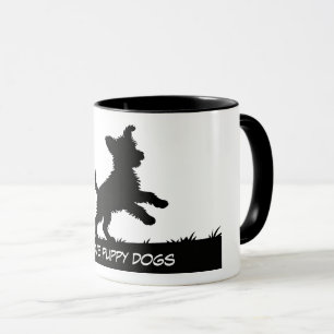 Taza Diseño de siluetas de mascotas lindas - Perros 1 +