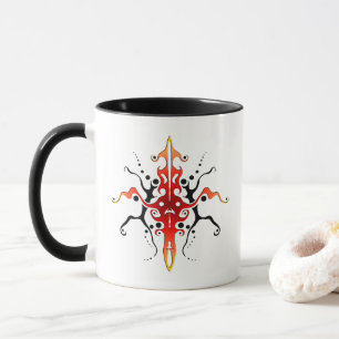 Taza Diseño de tatuaje tribal de máscara abstracta - ro