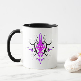 Taza Diseño de tatuaje tribal de máscara abstracta - ro