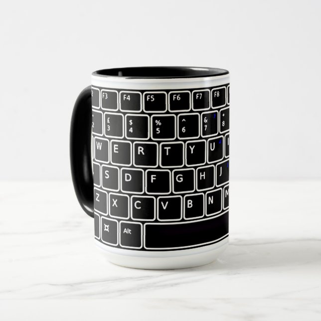 Taza Diseño de teclado para computadora Café Mug (Anverso izquierdo)