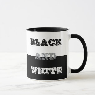 Taza Diseño De Texto Blanco Gris Negro Y Colores Sólido