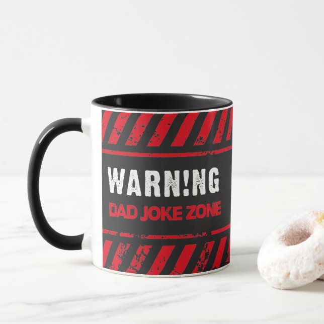 Taza Diseño de texto bonito, precaución, zona de Chiste (Con donut)