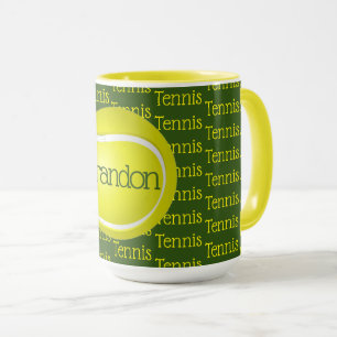 Taza Diseño de texto de tenis Café Mug