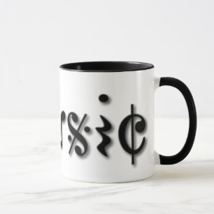 Taza Diseño de texto musical