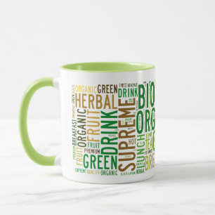 Taza Diseño de texto para el desayuno té