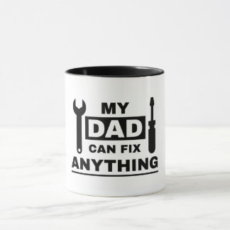 Taza Diseño de texto para papá puede arreglar cualquier