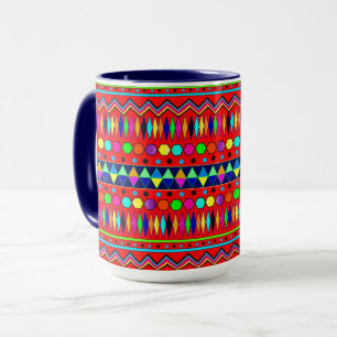 Taza Diseño de tipo mexicano en colores negrita brilla