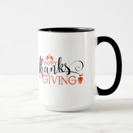 Taza Diseño de tipografía de acción de gracias feliz en
