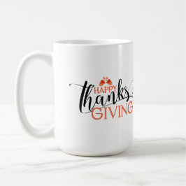 Taza Diseño de tipografía de acción de gracias feliz en