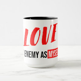Taza Diseño de tipografía moderna con frases de "Amar a