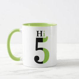 Taza Diseño de tipografía verde High Five