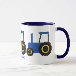 Taza Diseño de tractor azul personalizado