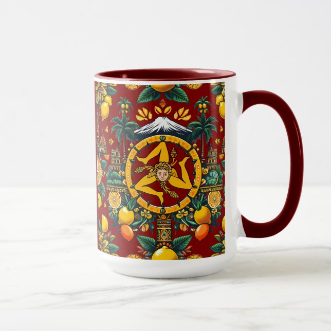 Taza Diseño de Trinacria siciliana (Derecha)