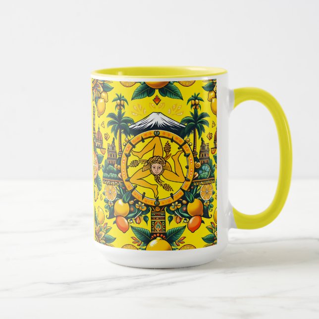 Taza Diseño de Trinacria siciliana (Derecha)