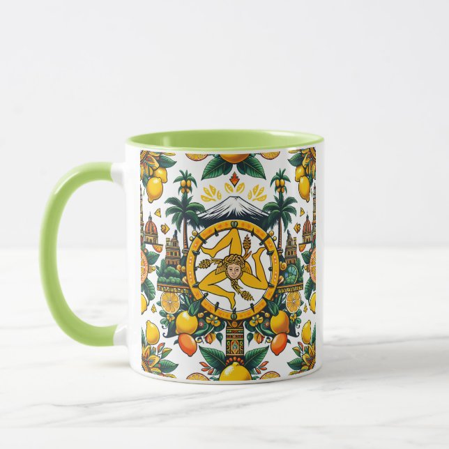 Taza Diseño de Trinacria siciliana (Izquierda)