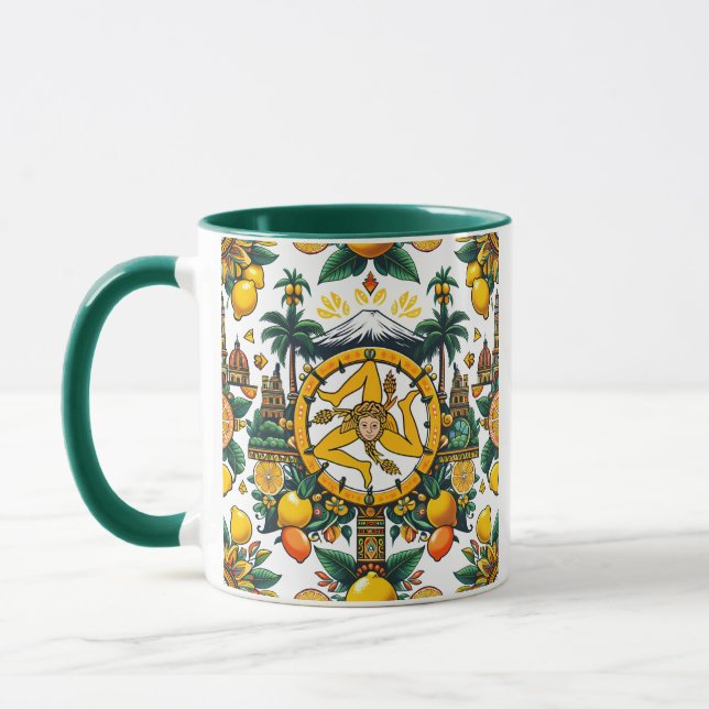Taza Diseño de Trinacria siciliana (Izquierda)