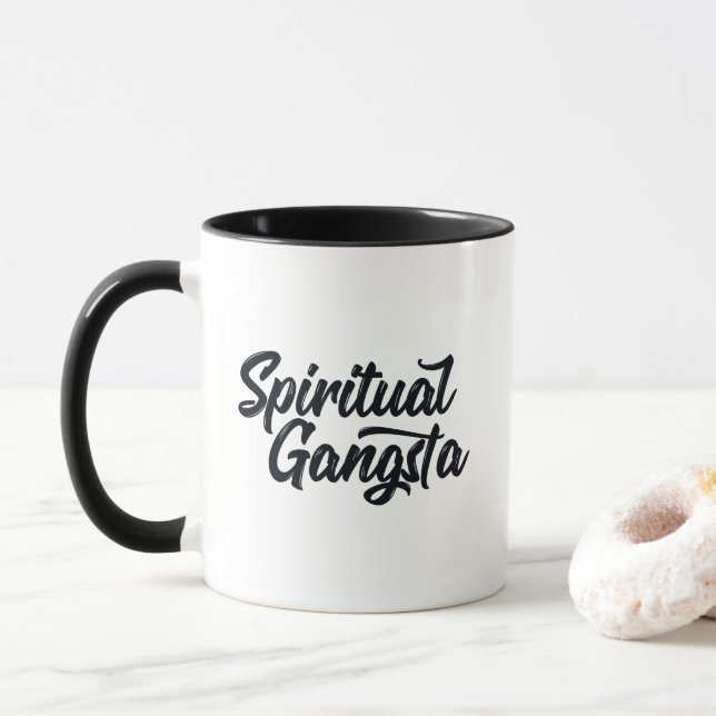 Taza Diseño de una cita divertida de yoga espiritual (Con donut)