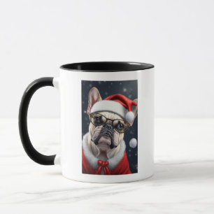 Taza Diseño de vacaciones de Bulldog francés Santa Navi