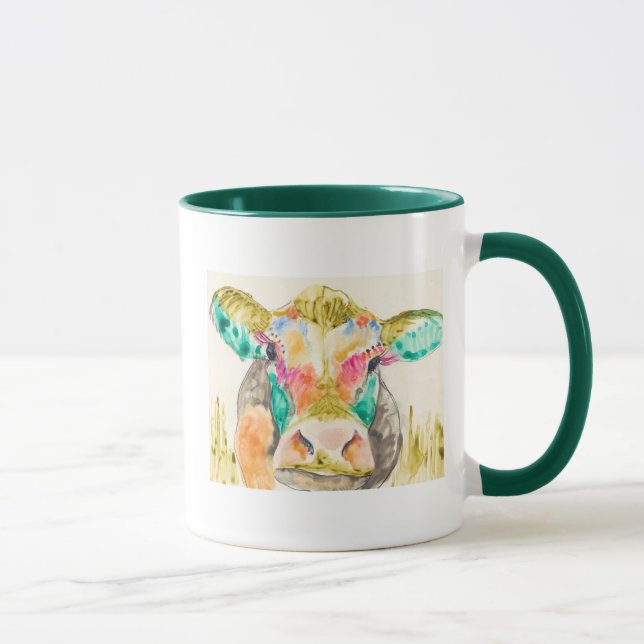Taza Diseño de vacas coloridas (Derecha)