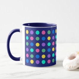 Taza Diseño de Vajilla de Puntos Geométricos Coloridos 