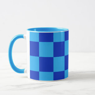 Taza Diseño de verificador azul claro y oscuro