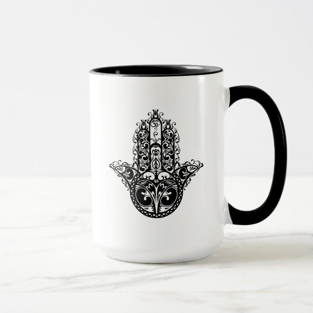 Taza Diseño decorativo de Hamsa (Derecha)