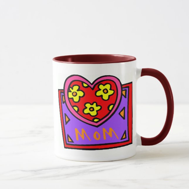 Taza Diseño del corazón de la mamá (Derecha)