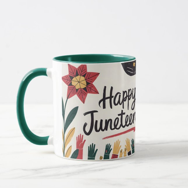 Taza Diseño del Día de la Libertad feliz de junio (Izquierda)