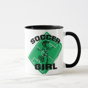 Taza Diseño del fútbol del chica del fútbol de la moda