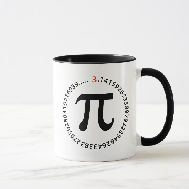 Taza Diseño del número del pi (Derecha)