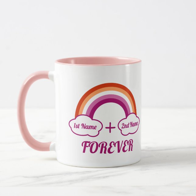 Taza Diseño del orgullo lésbico/pareja (Izquierda)