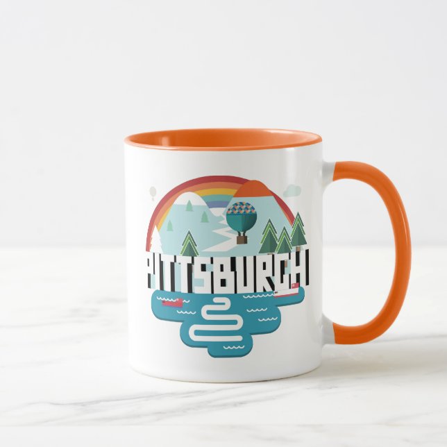 Taza Diseño del paisaje urbano de Pittsburgh, (Derecha)