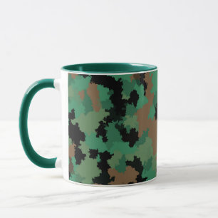 Taza Diseño del patrón de camuflaje de la selva verde d