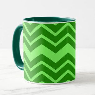 Taza Diseño del patrón de Chevron Zig Zag Green