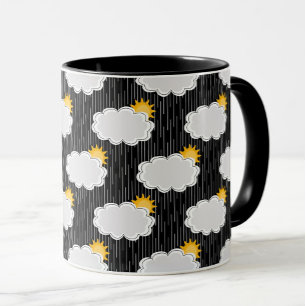 Taza Diseño del patrón de las nubes del sol de lluvia n